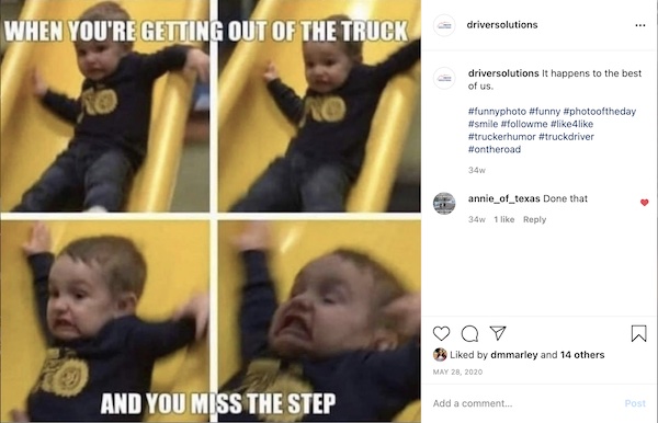 slide down semi truck